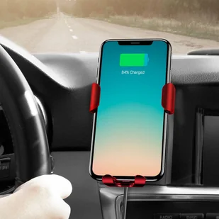Baseus Wireless Charger Gravity uchwyt samochodowy na kratkę wentylacyjną + bezprzewodowa ładowarka Qi srebrny (WXYL-0S) - Ładowarki do telefonów - miniaturka - grafika 3