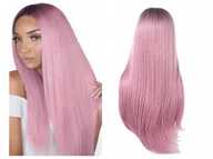 Ozdoby do włosów - Peruka długa ombre różowa prosta - miniaturka - grafika 1