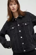 Kurtki damskie - Tommy Jeans kurtka jeansowa damska kolor czarny przejściowa oversize - miniaturka - grafika 1
