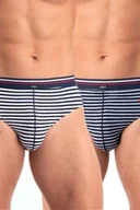 Majtki męskie - Slipy męskie bawełniane (2 pack) w paski MPP 338 Key - miniaturka - grafika 1