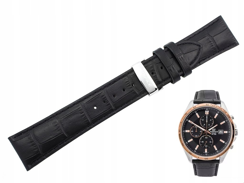 Czarny pasek Casio EFR-512L EFR-512 23 mm 10399155