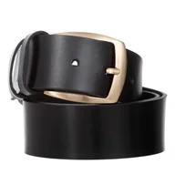 Paski - Klasyczny Pasek Damski VerMari Skórzany Czarny 4 cm - miniaturka - grafika 1