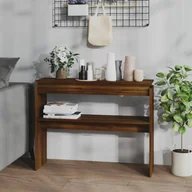 Konsole i sekretarzyki - Lumarko Stolik konsolowy, brązowy dąb, 102x30x80 cm - miniaturka - grafika 1