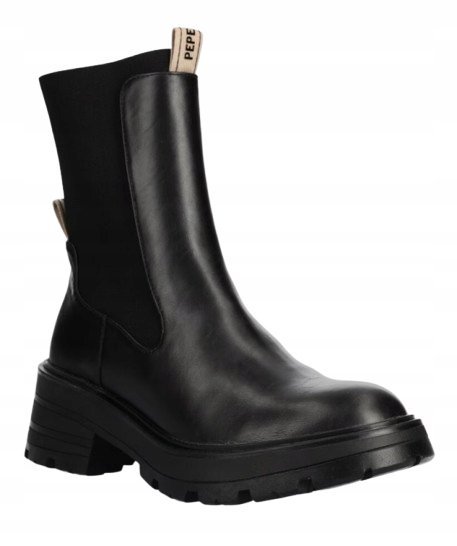 Pepe Jeans Botki Damskie Czarne Skóra Syntetyczna Wsuwane 40 Awe