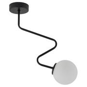 Lampy sufitowe - Sigma czarno-biała lampa sufitowa z okrągłym kloszem ZIGZAG 1 33292 pojedyncza lampa na sufit klosz szklana kula 33292 - miniaturka - grafika 1