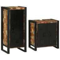 Meble łazienkowe - Zestaw mebli łazienkowych z półką 2 pcs Lite odzyskane drewno - miniaturka - grafika 1