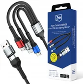 Kable komputerowe i do monitorów - Kabel USB 3mk Hyper Cable N-SERIES 6-in-1 C/A to C/Lighting/Micro 18W 9V/2A QC 3.0 1,2m - miniaturka - grafika 1