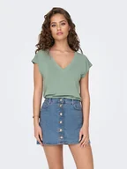 Koszulki i topy damskie - ONLY T-Shirt Free 15287041 Zielony Regular Fit - miniaturka - grafika 1