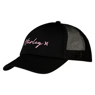 Czapki damskie - Hurley Damska czapka typu trucker W Icon Script, czarny/różowy, jeden rozmiar, Czarny/różowy, Rozmiar uniwersalny - miniaturka - grafika 1