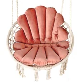 Poduszki ogrodowe - 2 PODUSZKI na FOTEL KOKON HUŚTAWKE HAMAK Ogród Dom 110cm MUSZLA/Róż - miniaturka - grafika 1