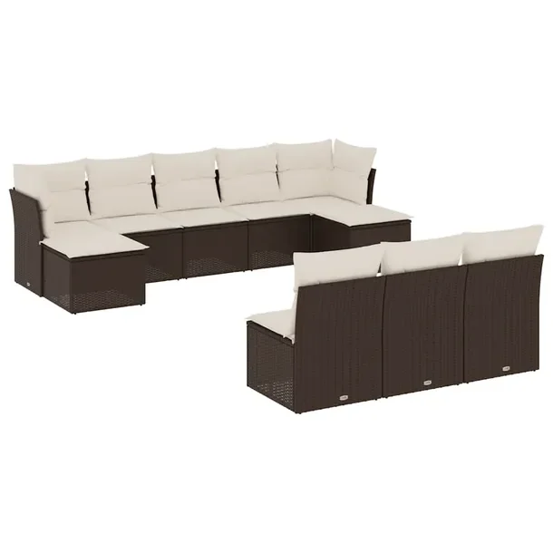 Zestaw Wypoczynkowy Rattan PE Brązowy 6xS+2xN+2xSt+10xPS+10xPO