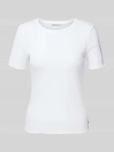 T-shirt o kroju slim fit z mieszanki bawełny - Koszulki i topy damskie - miniaturka - grafika 1