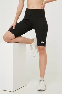 Spodenki damskie - The North Face szorty sportowe Flex damskie kolor czarny gładkie medium waist - grafika 1