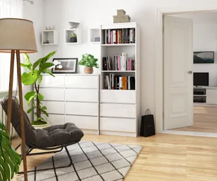 REGAŁ BIUROWY R 60 cm CLP 3 SZUFLADY 2 PÓŁKI BIAŁY - Regały biurowe - miniaturka - grafika 8