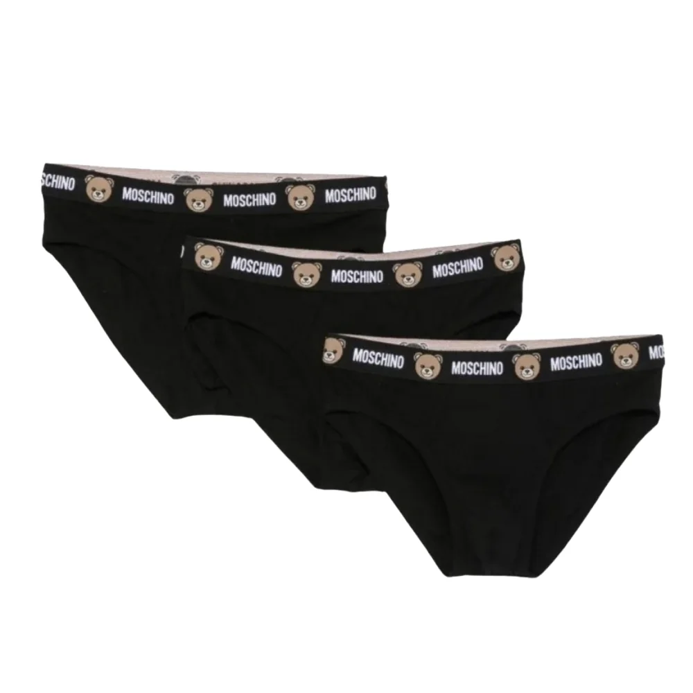 MOSCHINO Czarne męskie slipy trzypak S