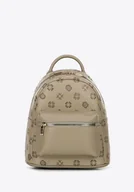 Torebki damskie - Damski plecak z imitacji skóry w tłoczenie beżowy - miniaturka - grafika 1