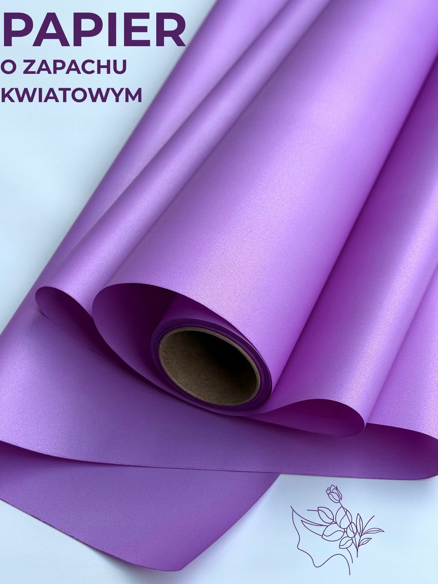 Papier florystyczny do pakowania satynowy 50cmX9m Bez