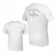 Koszulki męskie - MUSTANG T-shirt KOSZULKA męska BAWEŁNA sportowa M biała - miniaturka - grafika 1