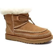 Śniegowce damskie - UGG Śniegowce CLASSIC MINI ALPINE | shearling | zamsz - miniaturka - grafika 1