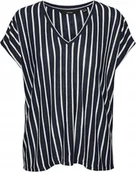 Bluzki damskie - VERO MODA BLUZKA DAMSKA PLUS SIZE W PASKI Z DEKOLTEM V 48/50 XQA - miniaturka - grafika 1