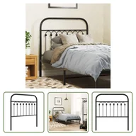 Inne meble do sypialni - The Living Store Metalowe wezgłowie - czarne - 90 cm - Wezgłowie - miniaturka - grafika 1