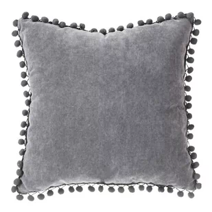 Atmosphera Poduszka dekoracyjna POMPONS 40 x 40 cm kolor szary 131656L - Poduszki dekoracyjne - miniaturka - grafika 1