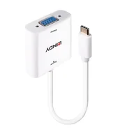 Adaptery i przejściówki - Lindy 43355 adapter kablowy USB Type-C VGA (D-Sub) Biały - miniaturka - grafika 1