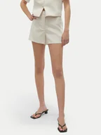 Spodenki damskie - Vero Moda Szorty materiałowe Florence 10306692 Écru Regular Fit - miniaturka - grafika 1