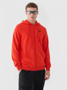Męska bluza dresowa rozpinana z kapturem 4F 4FWMM00TSWSM1768 - czerwona - Bluzy sportowe męskie - miniaturka - grafika 1