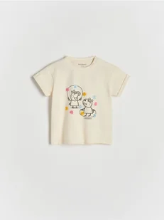 Reserved - T-shirt Świnka Peppa - kremowy - Koszulki dla dziewczynek - miniaturka - grafika 1