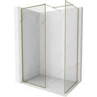 Ścianki i drzwi prysznicowe - Mexen Kioto-F ścianka prysznicowa Walk-in z ramką 100 x 80 cm, transparent 8 mm, złota - 800-100-202-04-50-080 - miniaturka - grafika 1