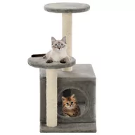 Drapaki dla kotów - vidaXL Drapak dla kota z sizalowymi słupkami, 60 cm, szary - miniaturka - grafika 1