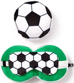 Maskotki i pluszaki - Pluszowa poduszka podróżna i maska na oczy FUTBOL - PIŁKA NOŻNA - miniaturka - grafika 1