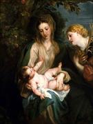 Plakaty - Virgin and Child with Saint Catherine of Alexandria, Anthony van Dyck - plakat Wymiar do wyboru: 21x29,7 cm - miniaturka - grafika 1