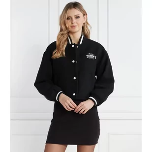 Tommy Jeans Kurtka bomber TJW CRP WOOL VARSITY | Cropped Fit | z dodatkiem wełny - Kurtki damskie - miniaturka - grafika 1