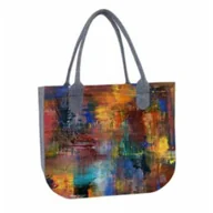 Torebki damskie - Duża Damska Torba Filcowa na ramię z jesiennym motywem Lady Caracas - miniaturka - grafika 1