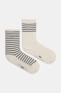 Tommy Hilfiger skarpetki 2-pack damskie kolor biały 701229853 - Skarpetki damskie - miniaturka - grafika 1