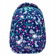 Plecaki szkolne i tornistry - PLECAK SZKOLNY TORNISTER DLA DZIEWCZYNKI Z KRÓLICZKIEM BUNNY W KWIATKI - miniaturka - grafika 1
