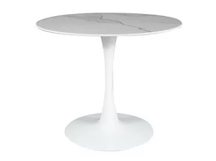 Stół okrągły ESPERO ceramika calacatta/biały glamour - Stoły - miniaturka - grafika 1