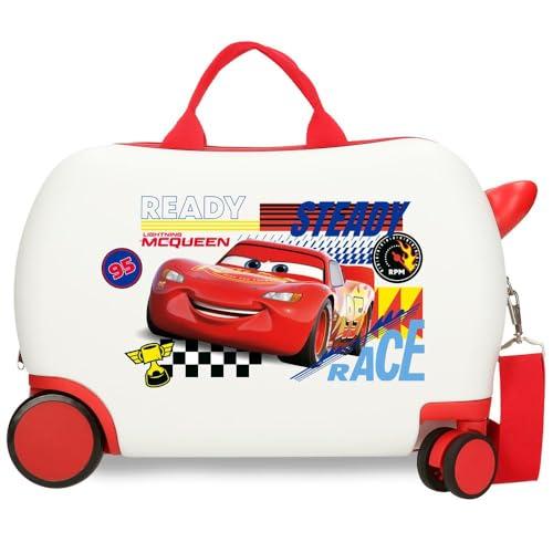 Joumma Disney Cars Lets Race Walizka dziecięca biała 45 x 31 x 20 cm twarda ABS 24,6 l 1,8 kg 2 koła bagaż podręczny, biała, walizka dziecięca
