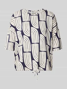 T-shirt z mieszanki wiskozy i elastanu ze wzorem na całej powierzchni - Koszulki i topy damskie T-shirt z mieszanki wiskozy i elastanu ze wzorem na całej powierzchni - Koszulki i topy damskie - miniaturka - grafika 1