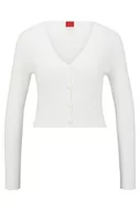 Swetry damskie - HUGO Damski kardigan z dzianiny 102, S, Natural102, S - miniaturka - grafika 1