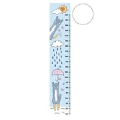 Wyposażenie pokoiku dziecięcego - Miarka wzrostu ścienna Lamy Niebieska Biały Podkład Plexi - miniaturka - grafika 1