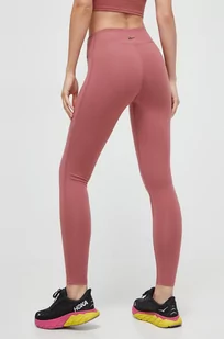 Reebok legginsy treningowe Lux kolor różowy gładkie - Legginsy - miniaturka - grafika 1