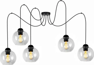 Lampa sufitowa pająk 5 żarówki czarna BOLL - Lampy sufitowe - miniaturka - grafika 1