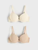 Biustonosze - Reserved - Biustonosz super push up 2 pack - złamana biel - miniaturka - grafika 1