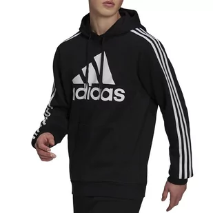 Bluza adidas Essentials Fleece 3-Stripes Logo Hoodie H14641 - czarna - Adidas - Bluzy sportowe męskie - miniaturka - grafika 1