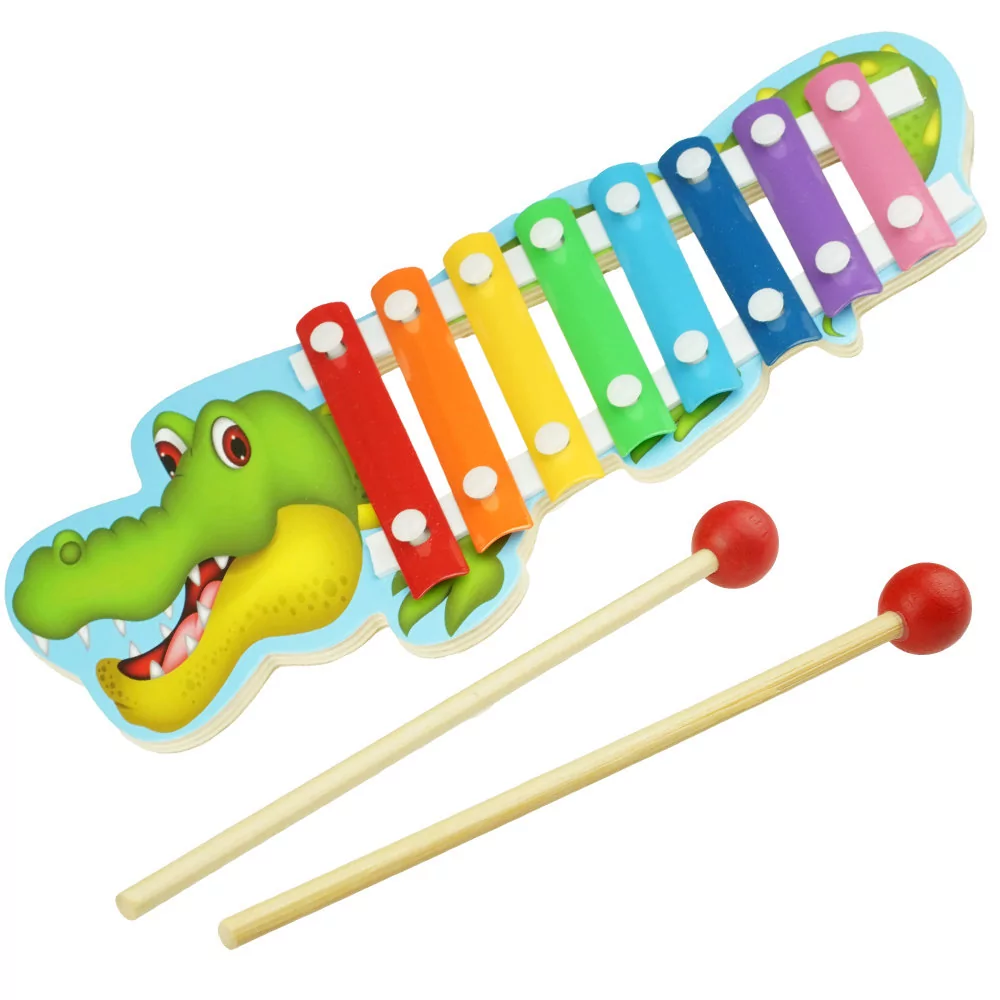 Cymbałki drewniane edukacyjna zabawka dla dzieci krokodyl