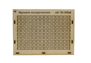 Skarbonka wykreślana wyzwanie 50 000 – tracker oszczędzanie prezent upominek kłódka - Skarbonki - miniaturka - grafika 1