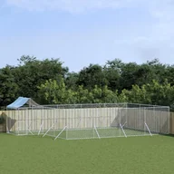 Sprzęt podróżny i transportery dla psów - vidaXL Kojec dla psa, z dachem, srebrny, 10x6x2,5m, stal galwanizowana - miniaturka - grafika 1